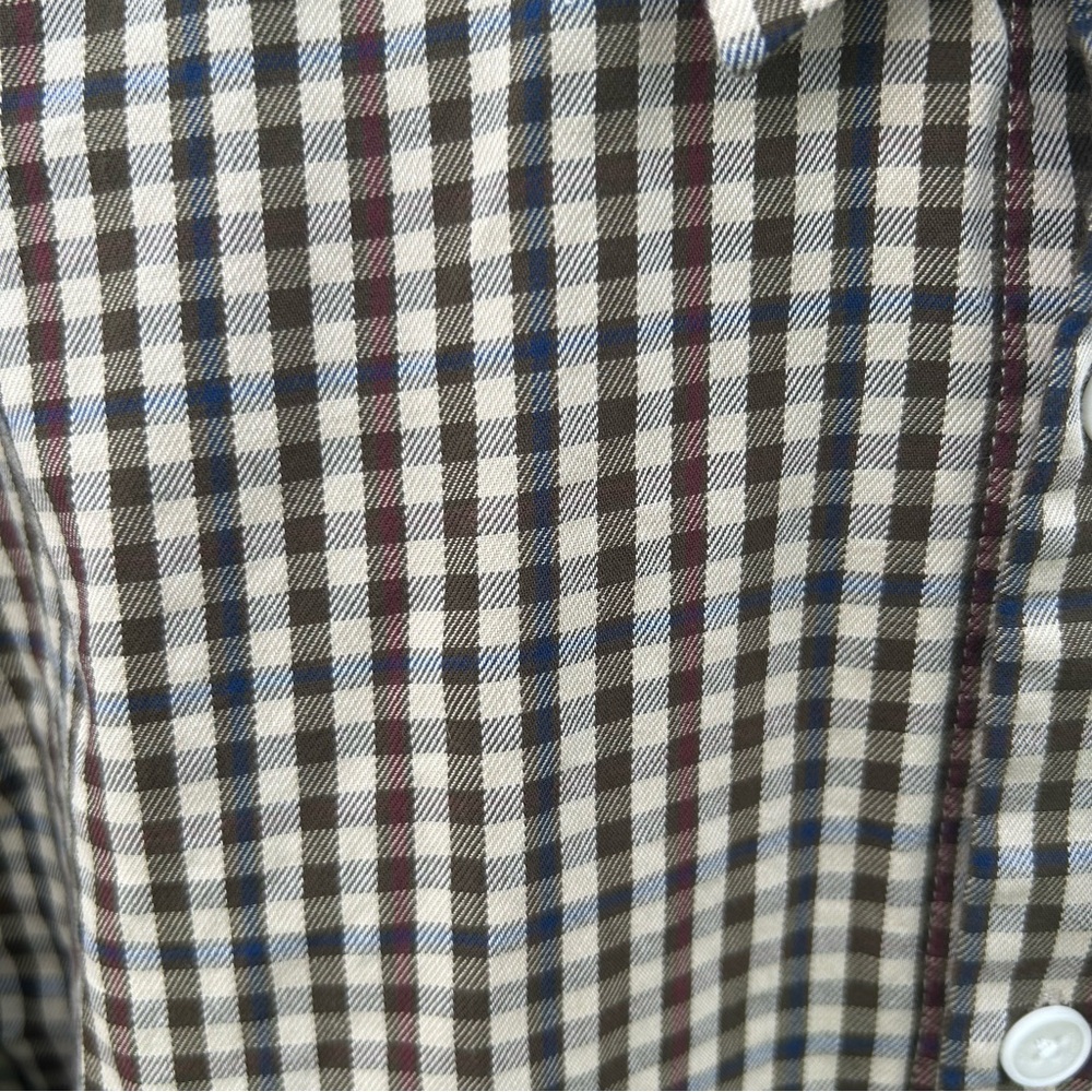 Wax London Tan Plaid Casual Button Down Shirt Long Sleeve Men’s Small - Picture 4 of 8